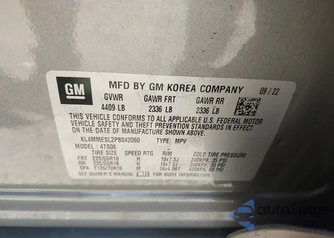 2023 Buick Encore Gx Select Awd z USA, uszkodzony, nr VIN KL4MMESL2PB042060